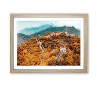 The Great Wall Of China Modern Art Framed Print | A3 Oak Framed Wall Art | Ready to Hang | Modern Nature Picture | Living Room Bedroom Lounge Office
