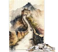 The Great Wall of China Puzzle Stress Reliever 100% Recycled Cardboard Jigsaw Puzzle for Adult Children Unique 1000pcs (38x26cm)