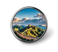 The Great Wall of China Round Badge Brooch Lightweight Lapel Tie Pins Unique Gifts Metal Brooch Badge For Hat Shirt Clothing Bags Decoration