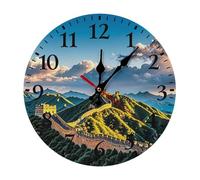 The Great Wall Of China Round Clocks Modern Frameless Wall Clock Easy To Read Quartz Clocks For Living Room Kitchen Dining Room 25Cm