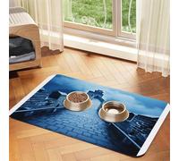 The Great Wall Pet Feeding Mat-Waterproof & Non-Slip Dog and Cat Food Mat-No Stains Quick Dry Dog Water Dispenser Mat