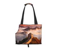 the Great Wall Printed pet shoulder bag for going out - small dog and cat dual-purpose shoulder bag