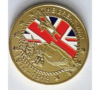 The Great War 1914-1918 Commemorative Coin - WWI Collectors Medallion with Union Jack Design