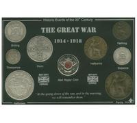 The Great War Vintage WWI World War One Poppy Coin Display Gift Set 1914-1918 (Veteran Remembrance Day Present)