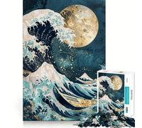 The Great Wave at Night 1000 Piece Jigsaw Puzzles for Adults Brain Tease Toy Relax Time Perfect Cut Memorable Gift (50x75cm)