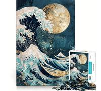 The Great Wave at Night 1000 Piece Jigsaws for Teenagers Puzzle Mind Challenge Toy Calm Pastime Precise Cut Lovely Gift (38x52cm)