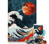 The Great Wave at Night 1000 Pieces Puzzles for Teenagers Brain Tease Toy Home Activity Premium Cut Santa Wish Item (38x52cm)