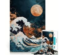 The Great Wave at Night Jigsaw Puzzles 1000 Pieces for Adults Think Smart Toy Indoor Play Accurate Cut Lovely Gift (50x75cm)
