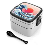 The Great Wave Cherry1 Flower Sun Adults Lunch Box 1L Bento Lunchbox Food Storage Containers with Lids and Spoon