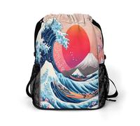 The Great Wave Cherry1 Flower Sun Gym Bag with Shoe Compartment 30L Backpack