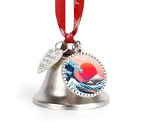 The Great Wave Cherry1 Flower Sun Personalised Christmas Bells Xmas Tree Decorations Ornaments Hanging Charms