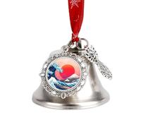The Great Wave Cherry1 Flower Sun Personalised Christmas Bells Xmas Tree Decorations Ornaments Hanging Charms