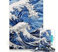 The Great Wave Glass Teenagers 1000 Piece Jigsaw Puzzle Think Smart Toy Bonding Time Smooth Cut Santa Wish List (38x52cm)