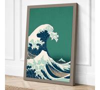 The Great Wave Japandi Canvas Wall Art Print 30x20 Inch (76 x 51 cm)