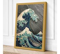 The Great Wave Japandi Canvas Wall Art Print 30x20 Inch (76 x 51 cm)