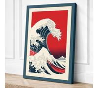 The Great Wave Japandi Canvas Wall Art Print 36x24 Inch (91 x 61 cm)