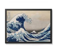 The Great Wave, Japanese Wall Art, Anime Poster (A4 Black)