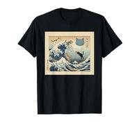 The Great Wave of Cats,Hokusai Inspired Japanese Cat Parody T-Shirt