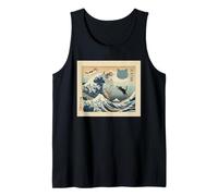 The Great Wave of Cats,Hokusai Inspired Japanese Cat Parody Tank Top
