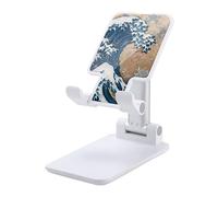 The Great Wave of Kanagawa Art Cell Phone Stand Foldable Desktop Phone Stand Mobile Phone Holder Office Accessories