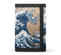 The Great Wave of Kanagawa Art Trifold Wallets Slim Coin Purse Credit Card Holder Wallet Money Clip for Women Men