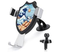 The Great Wave Off Cookiees Adjustable Car Phone Holder Rotation Car Phone Mount for 4.0''-6.0'' Smartphone