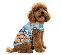 The Great Wave Off Cookiees Dog Clothes Ice Silk Sleeveless Pet Vest Puppy Breathable Shirts for Small Dogs Cat M