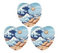 The Great Wave Off Cookiees Hanging Car Air Fresheners 3Pcs Aromatherapy Tablets Automotive Fragrance Scented Card Decor Love form