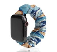 The Great Wave Off Cookiees Scrunchies Watch Band Compatible with IWatch Stretchy Elastic Replacement Strap 38mm/40mm