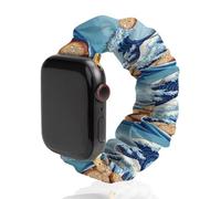 The Great Wave Off Cookiees Scrunchies Watch Band Compatible with IWatch Stretchy Elastic Replacement Strap 42mm/44mm