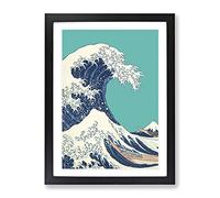 The Great Wave Off Kanagawa By Hokusai Classic Painting Framed Print | A3 Black Framed Wall Art | Ready to Hang | Classic Nautical Picture | Living Room Bedroom Lounge Office