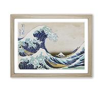 The Great Wave Off Kanagawa By Katsushika Hokusai Asian Japanese Framed Wall Art Print, Ready to Hang Picture for Living Room Bedroom Home Office Décor, Oak A3 (46 x 34 cm)
