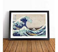 The Great Wave off Kanagawa by Katsushika Hokusai Framed Print A1 Black | Ready to Hang, Satin Fine Art Paper, Fade-Resistant Inks, Acrylic Glazing, Securely Packaged, Made in the UK