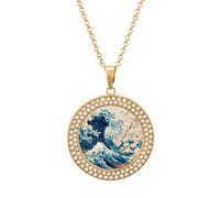 The Great Wave Off Kanagawa Diamond Necklace Pendant Necklaces Jewelry