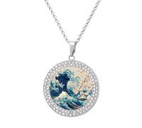 The Great Wave Off Kanagawa Diamond Necklace Pendant Necklaces Jewelry