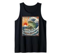 The Great Wave Off Kanagawa Frog Retro Anime Japanese Art Tank Top