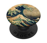 The Great Wave Off Kanagawa Hokusai Japanese Fine Art Retro PopSockets Adhesive PopGrip