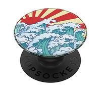 The Great Wave Off Kanagawa Hokusai Manga Cartoon Japanese PopSockets Swappable PopGrip