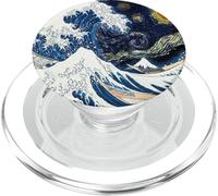 The Great Wave Off Kanagawa Hokusai & Starry Night Van Gogh PopSockets PopGrip for MagSafe