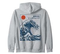 The Great Wave Off Kanagawa Japanese Aesthetic Hokusai Art Zip Hoodie