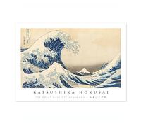 The Great Wave Off Kanagawa Japanese Woodblock Print, Modern Poster Japan Wall Art Exhibition, Ukiyo-e Bedroom Home Decor, 50x70cm (Print Only) - 50x70cm