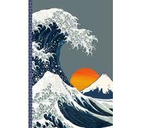 The Great Wave off Kanagawa : Journal Notebook , 6"x 9" 120 pages for writing: Reinterpretation of Hokusai "The Wave with rising sun Cover
