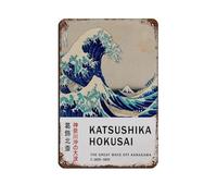 The Great Wave Off Kanagawa Retro Poster Metal Tin Sign Chic Art Retro Iron Painting Bar People Cave Cafe Family Garage Poster Wall Decoration 8x12inch(20x30cm)