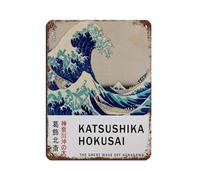 The Great Wave Off Kanagawa Retro Poster Metal Tin Sign Chic Art Retro Iron Painting Bar People Cave Cafe Family Garage Poster Wall Decoration 12x16inch(30x40cm)