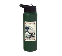 The Great Wave Off Kanagawa Tarot Card Funny Great Wave Stainless Steel Insulated Water Bottle