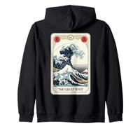 The Great Wave Off Kanagawa Tarot Card Funny Great Wave Zip Hoodie