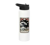 The Great Wave Off Kanagawa Tarot Card Night Artwork Japan Stainless Steel Insulated Water Bottle