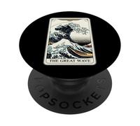 The Great Wave Off Kanagawa Tarot Card Retro Great Wave PopSockets Adhesive PopGrip