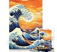 The Great Wave Retro 1000 Piece Jigsaw Puzzles for Adults Jigsaw Thought Toy Indoor Fun Accurate Edge Art Collectible (38x52cm)
