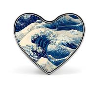 The Great Wave Trendy 1″ Metal Badge Heart Form Brooch Pin Tie Decor Clothes Hat Bag Accessory